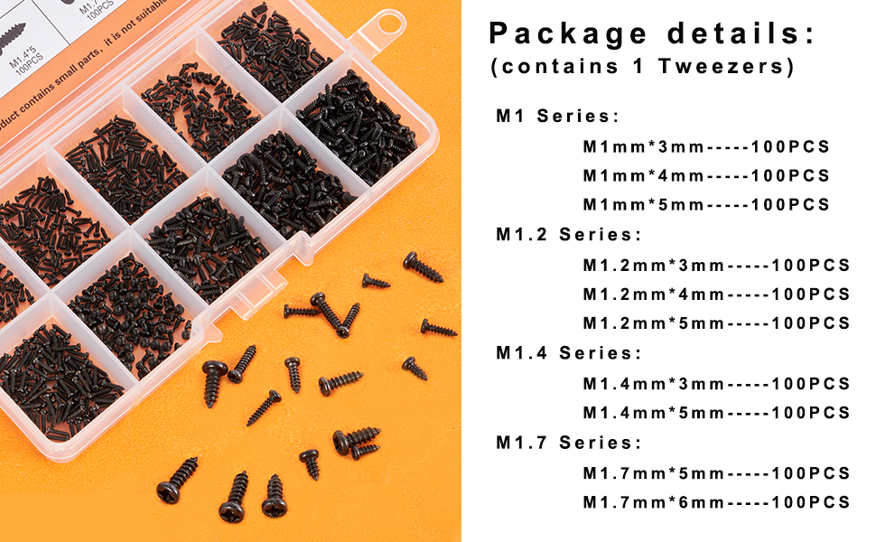 Miniature Phillips Replacement Screws For Glasses Watch Clock