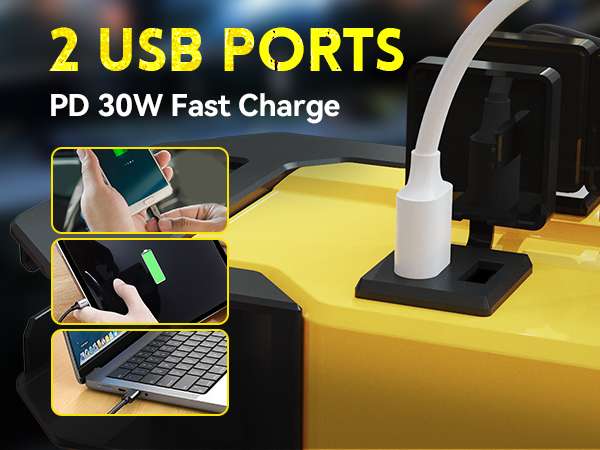 heavy duty power strip Metal surge protector Workshop power strip with usb ports
