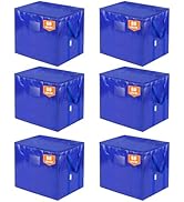 TICONN 6 Pack Jumbo Moving Bags with Reinforced Handles, Square Heavy-Duty Storage Bags, Oversize...
