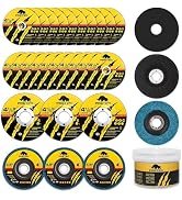 PRETEC 26 Packs Angle Grinder Cutting Flap Grinding Disc Wheel 4 1/2in Inches - 20 Packs 4.5"x1/4...