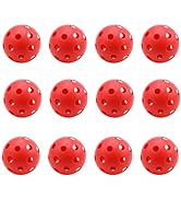 12-Pack Airflow Hollow Plastic Practice Golf Balls, Limited Flight Plastic Golf Training Balls fo...