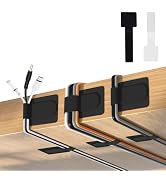 80PCS Hook and Loop Cable Ties, Hook and Loop Cable Straps, Under Desk Cable Management, Adhesive...