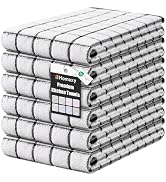 Homaxy Premium Kitchen Towels(16”x 28”, 6 Pack), Large Ring Spun Cotton Dish Towels, Super Absorb...