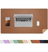 AFIING Dual-Sided Desk Pad, Natural Cork & PU Leather, Desk Mat Protector Non-Slip, Waterproof, E...