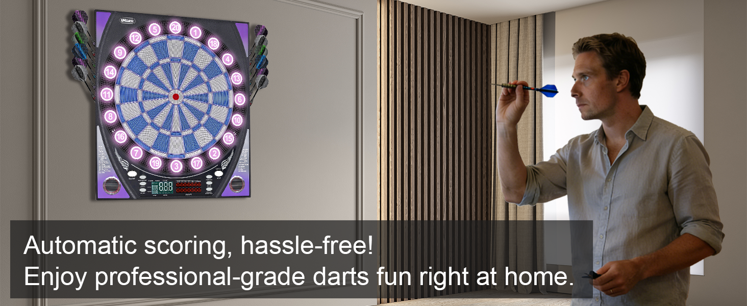Electronic Dart Board with Bright Score Display