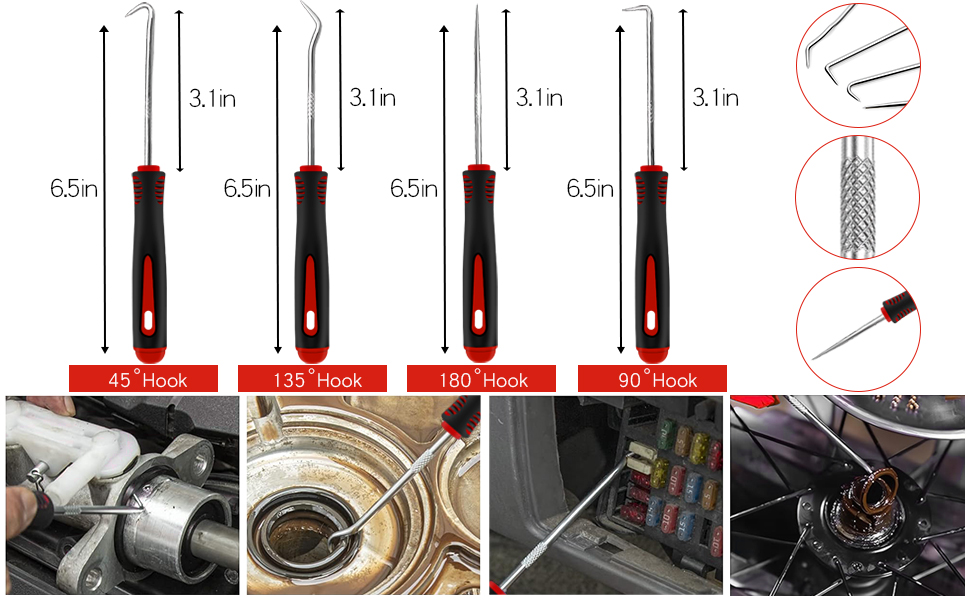 Hook and Pick Tool Set with Auto Clip Removal Plier Rivets Puller Mechanic Trim Removal Tool Kit