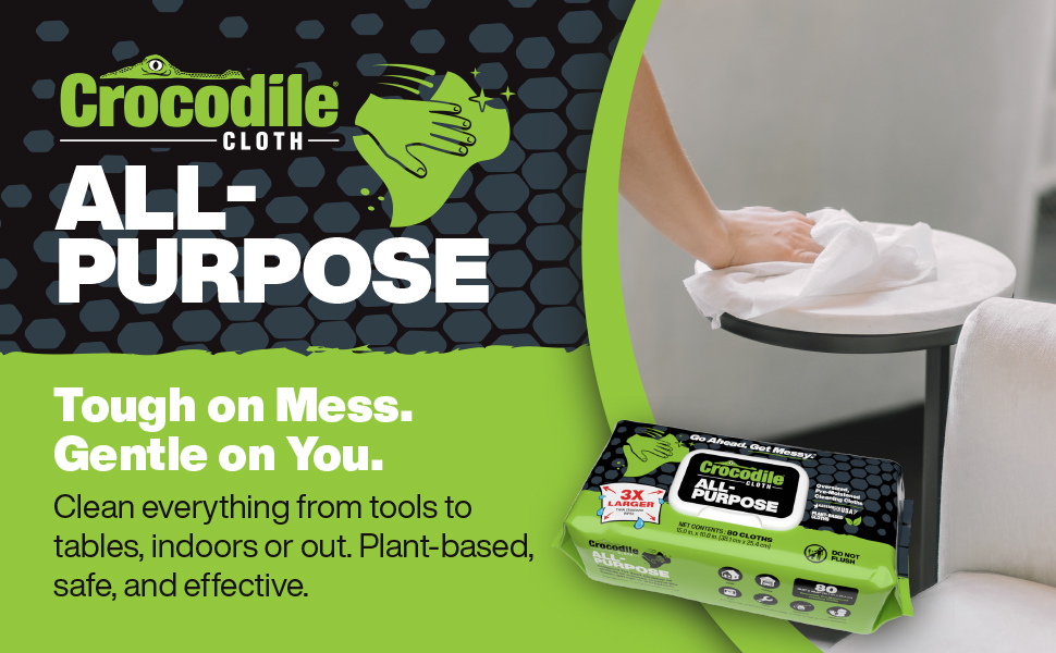 Tough On Mess Gentle on You Crocodile Cloth All-Purpose Wipes