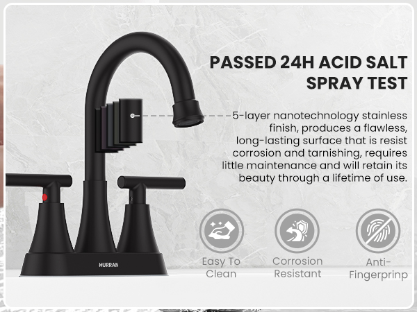 Matte Black Bathroom Sink Faucet Bathroom Faucets for Sink 3 Hole Faucet for Bathroom Sink Vanity RV