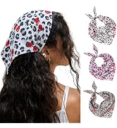 Lourny Triangle Hair Scarf, 3 Pcs Soft Bandana Headbands for Women's Hair | Adjustable Breathable...