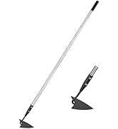 YEELOR Warren Hoe, Carbon Steel Triangle Garden Hoe with Stainless Steel 57" Adjustable Long Hand...
