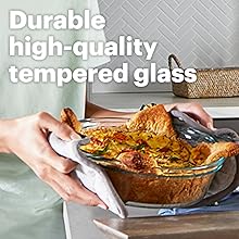 Durable tempered glass bakeware