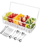 Stainless Steel 5 Spoons, 5 Forks and 1 Clip, Condiment Tray, Condiment Server, Fruit Tray, Salad...