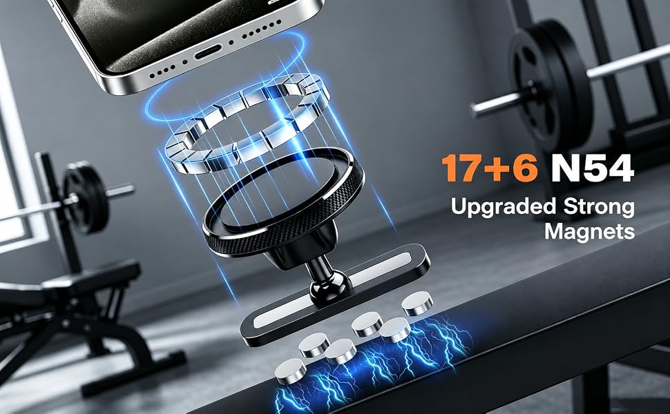 magnetic phone holder for gym