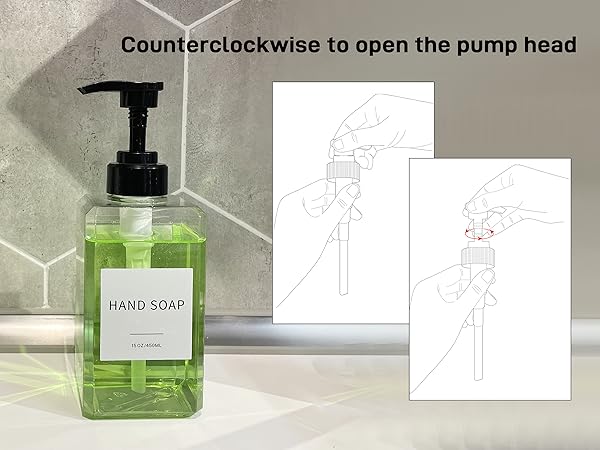 counterclockwise to open the pump head