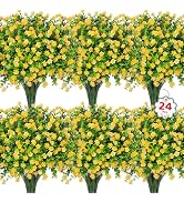 Roberly 24 Bundles Artificial Flowers for Outdoors, UV Resistant Eucalyptus Fake Flowers Shrubs G...