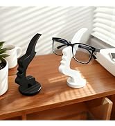 BQSAZHYJ 2Packs Modern Face Shaped Eyeglass Holder Stand Eyewear Display Rack Desktop Storage Org...