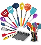 HOTEC 446°F Heat Resistant Silicone Kitchen Utensils, Cooking Utensil Set, Spatula Set, BPA Free,...