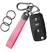 OHKYOOT Leather Car Key chain,Carabiner Clip Key Fob Keychain for Home Car Keys Women Men