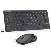 TECKNET Wireless Keyboard and Mouse Combo, Mini Cordless Computer Keyboard and Mouse Set 2.4GHz, ...