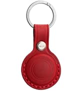 KEEPO LINK GPS Tracker Leather Compatible with AirTag Keychain Holder, Protective Case Cover Leat...