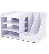 SONGWAY File Organizer for Desk - 4 Tier Vertical and Horizontal Document Holder, File Sorter, A4...