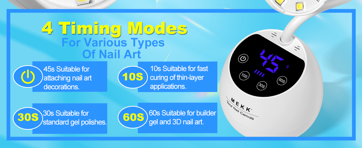 uv nail light with 4 timers