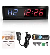 Large Gym Timer,LED Interval Timer Count Down/Up Clock Stopwatc 12/24 Real Time Clock Programmabl...