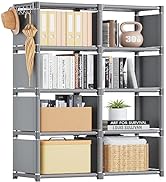Mavivegue Bookshelf,8 Cube Storage Organizer,Book Shelf Organizer,Tall Bookcase Shelf,Grey Cube S...