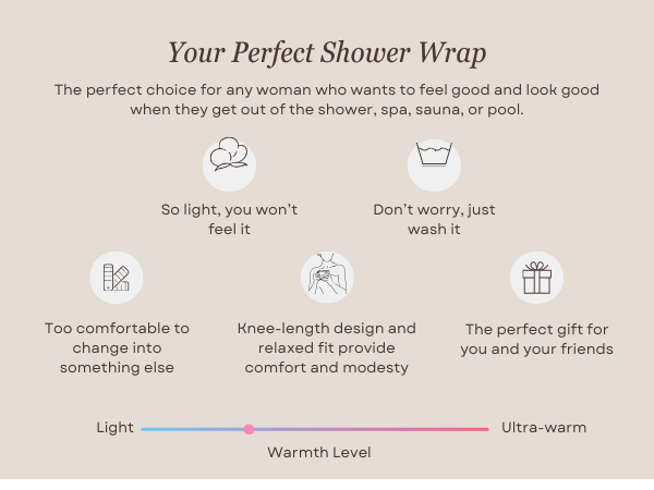 Shower wrap features