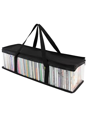 CD Storage Bags - Transparent PVC Media Storage - Water Resistant CD Holder Case with Handles