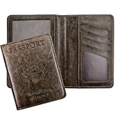 XZVXZV Passport Holder for Travel Essentials RFID Blocking Wallet Card Case PU Leather Passport C...