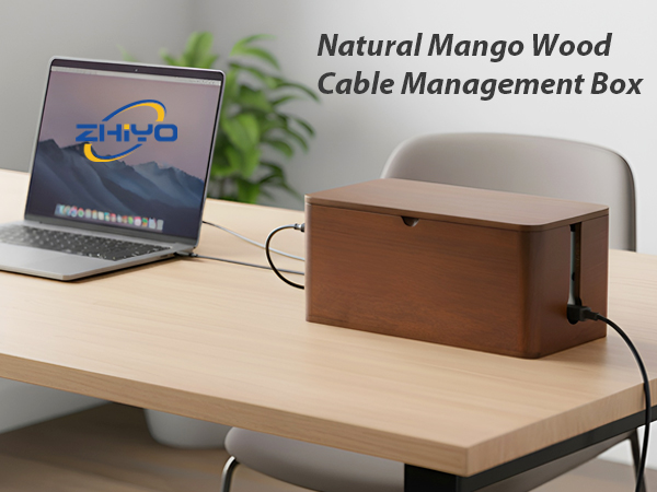 Wood Cable Management Box
