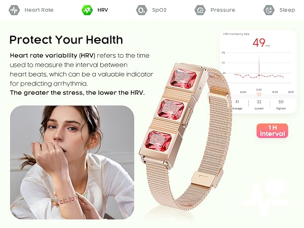 Women's Smart Bracelet with hrv