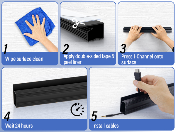 Cable Management Under Desk Kit 6 Units Cable Hider Cord Management Under Desk Cord Organizer Tray