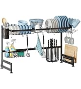 2 Tier Extra Large Stainless Steel Expandable Over The Sink Dish Drainer Drying Rack, Rust Proof ...
