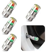 MOXRUQ 4 PCS Car Tire Pressure Monitor Valve Stem Caps, 2.4Bar 36PSI Tire Pressure Monitor Sensor...