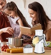 Rotary Cheese Grater, 5 in 1 Cheese Grater with Handle