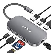 USB C Hub, 9-in-1 Type C Hub with Ethernet Port, 4K USB C to HDMI, 2 USB 3.0 Ports,1 USB 2.0 Port...