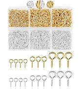 800pcs FIVEIZERO Gold & Silver Small Screw Eye Pins for Jewelry Making & DIY Crafts, Mini Eyelet ...