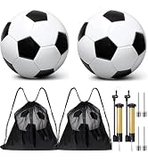 yasuwekik 2 Pack Deflated Soccer Balls with Pump for Christmas Shoebox Packing Size 3,Size 4,Size...