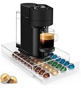 Jumyee Acrylic Coffee Pod Holder Storage Drawer, Clear 40 Pods Coffee Capsule Organizer for Count...