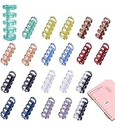 22 Packs 5 Ring Plastic Loose Leaf Binder Rings Crystal Binding Spines Snap Split Binding Combs f...