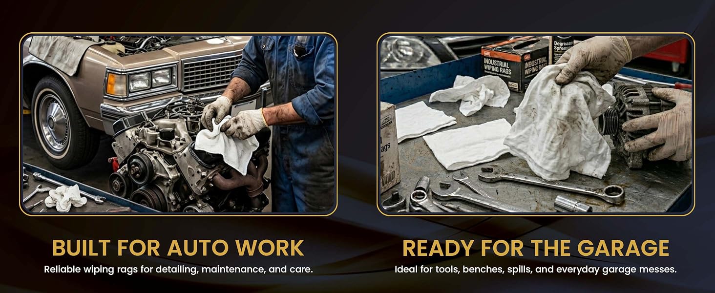 SupremePlus White Knit Rags - Built for Auto Work, Ready for the Garage