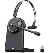 LEVN Wireless Headset 5.2, Wireless Headset with Mic for Work with(Noise Cancelling),Bluetooth He...