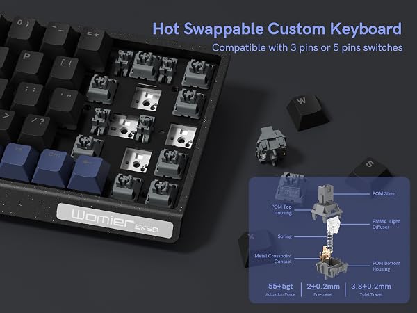 Hot Swappable Custom Keyboard