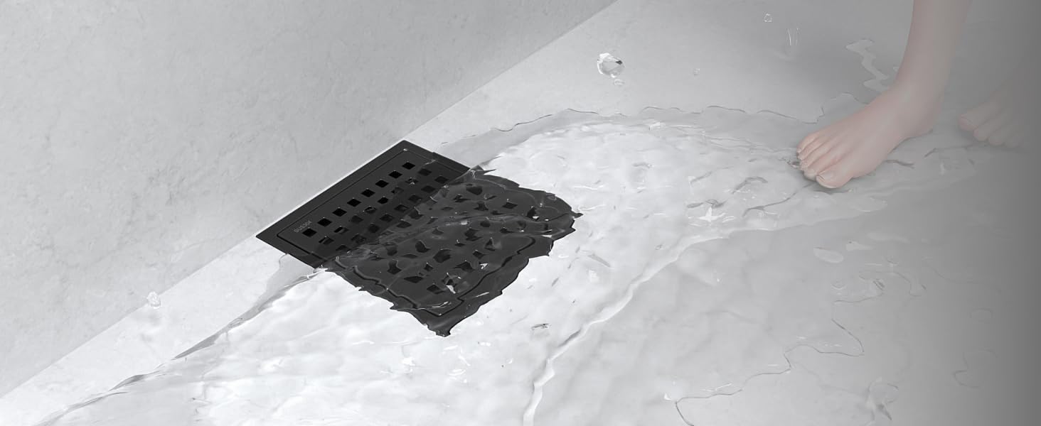 black square shower drain