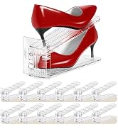 Tgzwme Shoe Slots Organizer 12 Pack - Shoe Stackers,3 Levels Adjustable,Space Savers 50%,Double L...