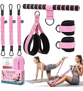 medetayi Upgraded Multifunction Pedal Resistance Band with Handles, 3-Tube Adjustable, Ankle Resi...