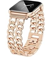 JR.DM Rose Gold Watch Bands for Women Compatible with Apple Watch 38mm 40mm 41mm 42mm (S10/11) Ad...