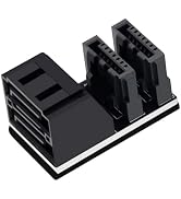 WLGQ Double-Layer SATA 7-Pin Male to Female 90-Degree Adapter, Dual Port Simultaneous Direction S...